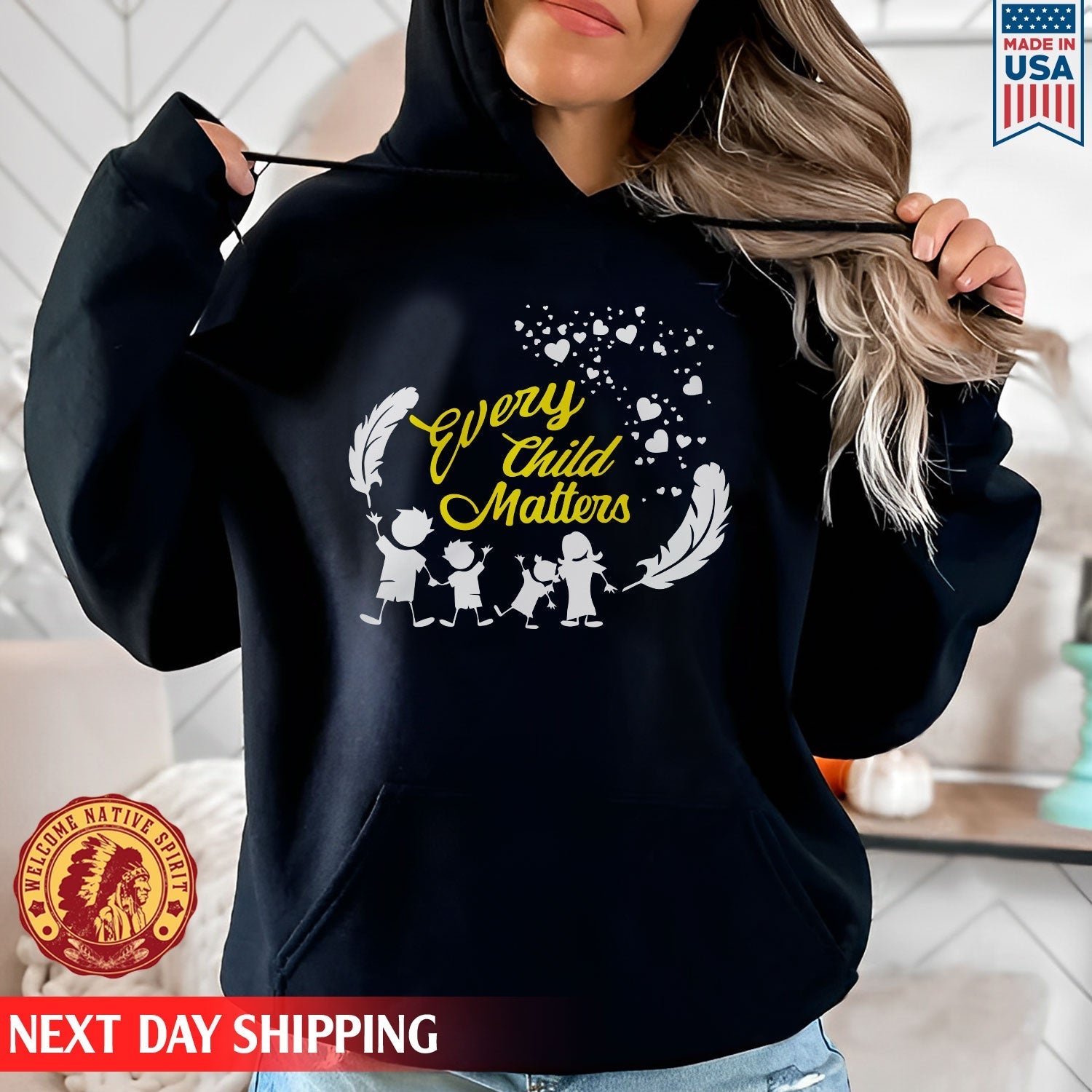 Every Child Matters Children Together Feather For Orange Shirt Day Unisex T-shirt/Hoodie/Sweatshirt