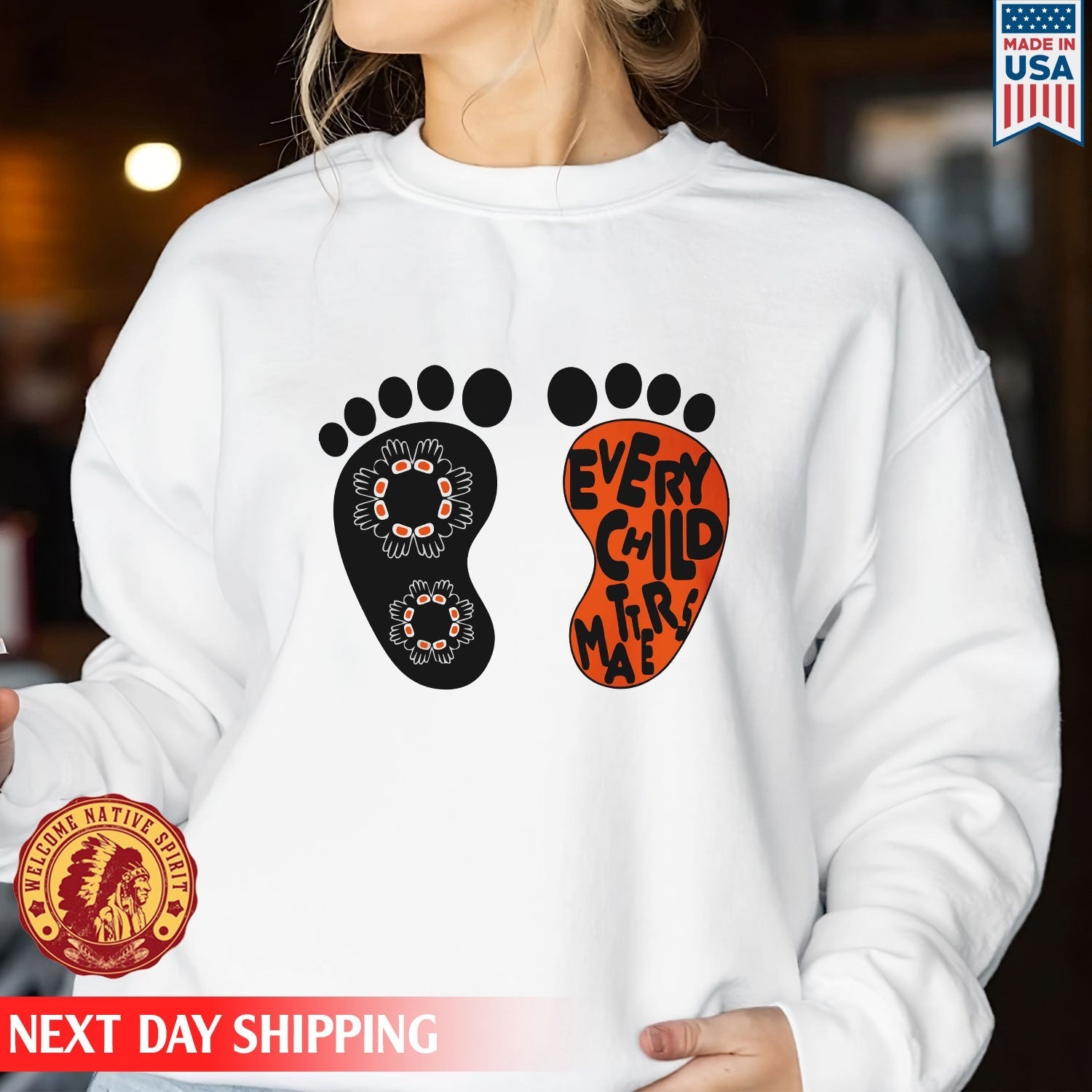 Every Child Matters Foot Black And Orange Together Unisex T-shirt/Hoodie/Sweatshirt