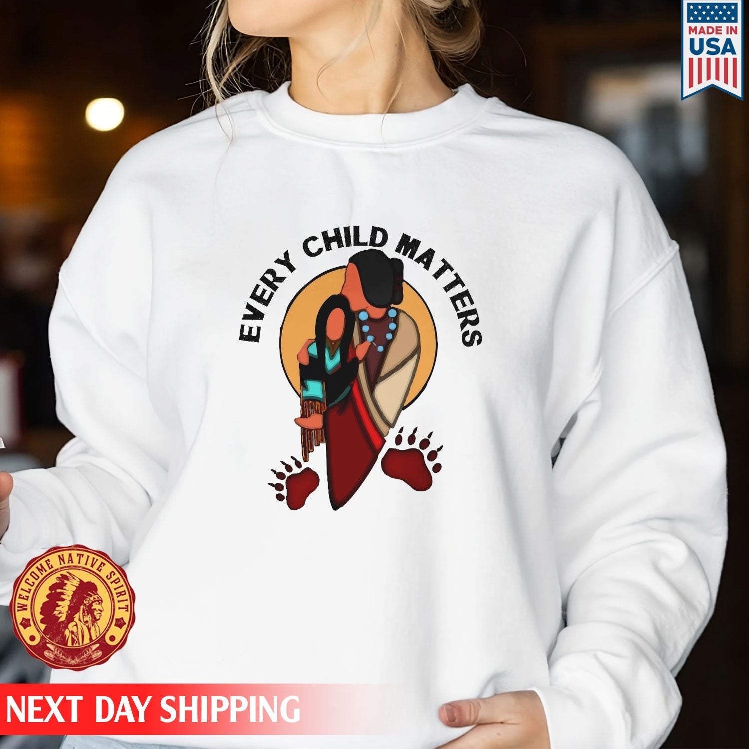 Every Child Matters Grandma With Niece Indigenous Orange Shirt Day Unisex T-shirt/Hoodie/Sweatshirt