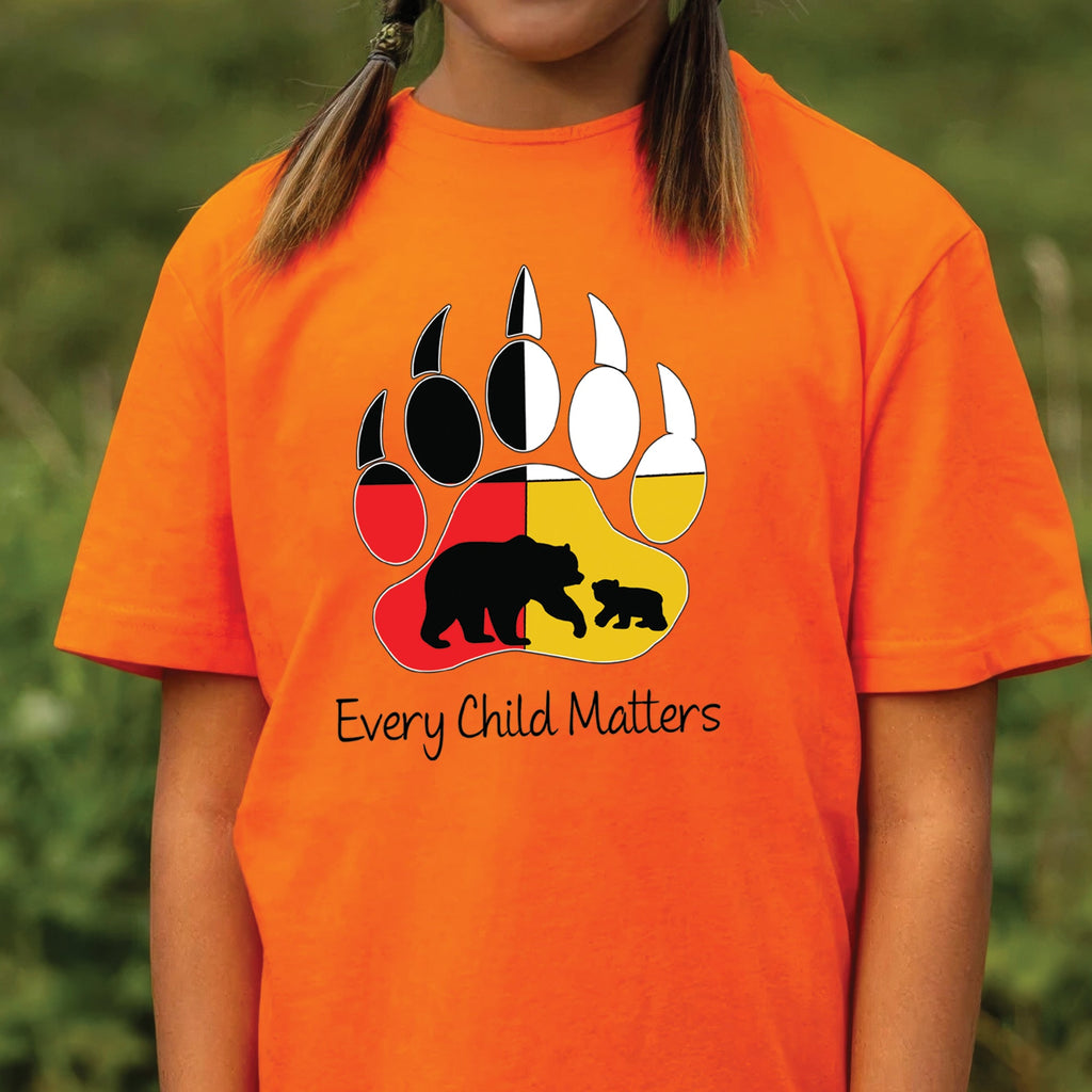 Every Child Matters Guardian Spirit Bear Paw Orange Shirt Day Native American Unisex T-shirt/Hoodie/Sweatshirt