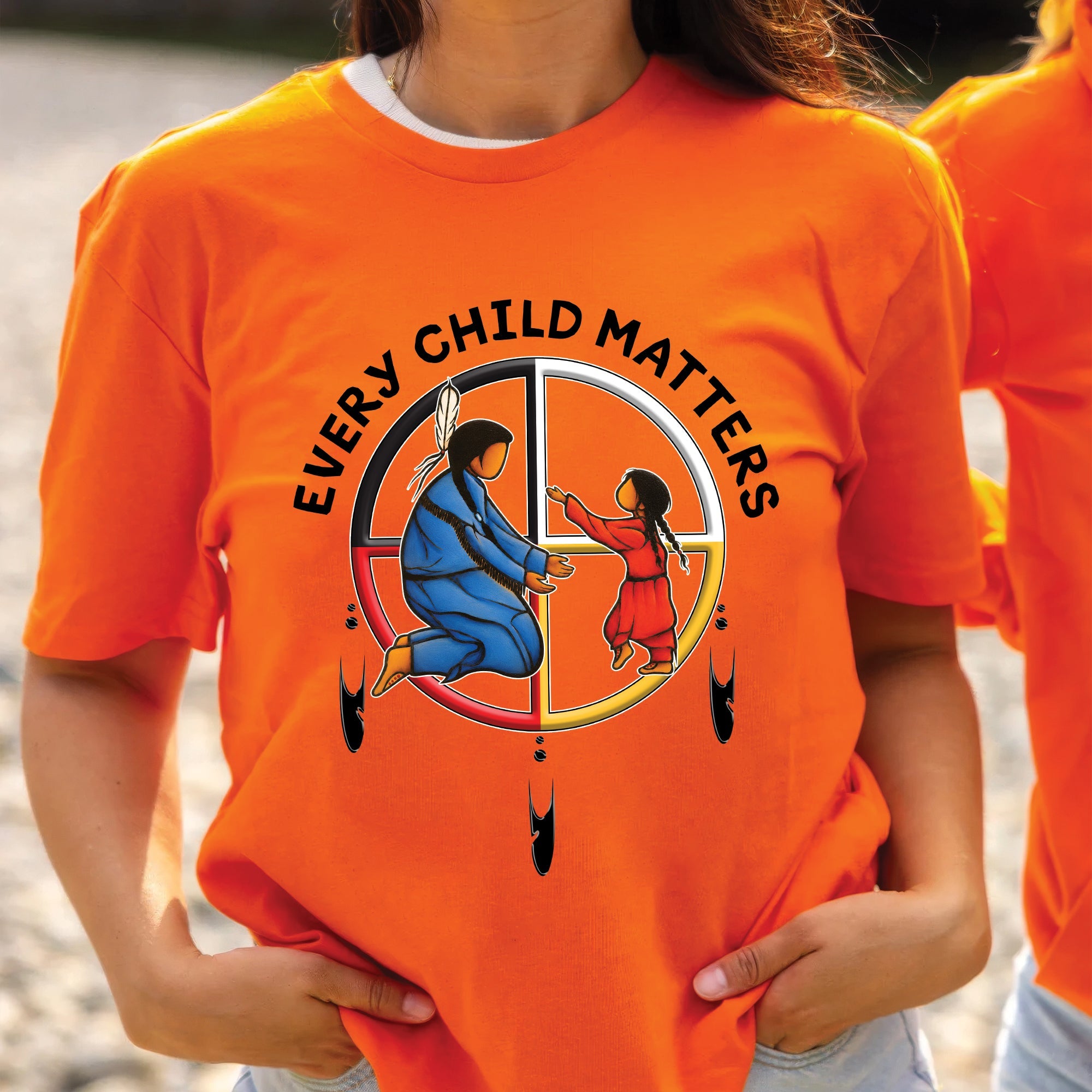 Every Child Matters Orange Shirt Day – Native Inspired Mother & Child Indigenous Awareness Unisex T-shirt/Hoodie/Sweatshirt