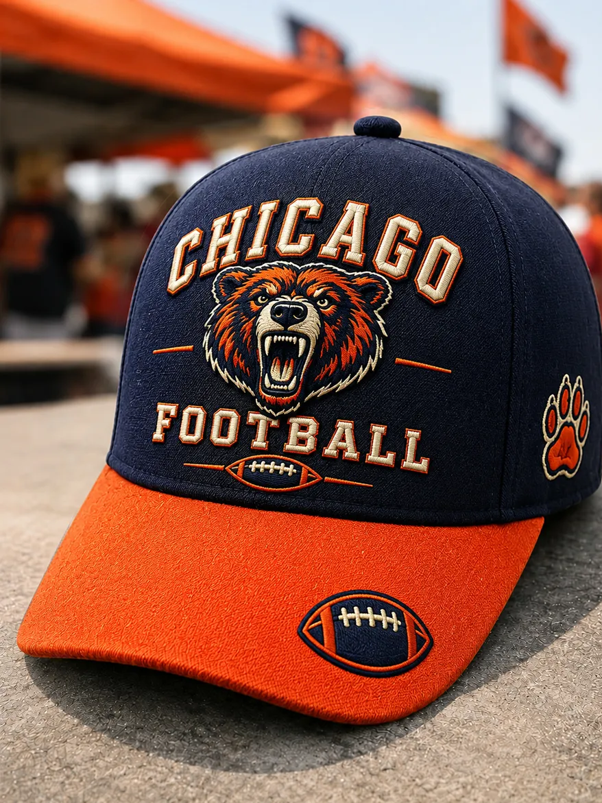 Neutral football printed casual hat