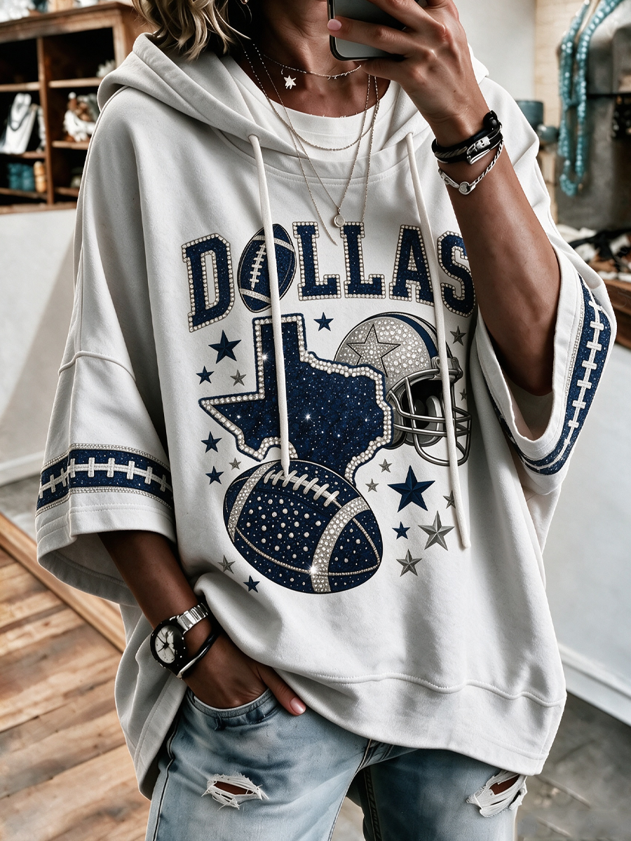 Women’S Football Fans Print Hoodie