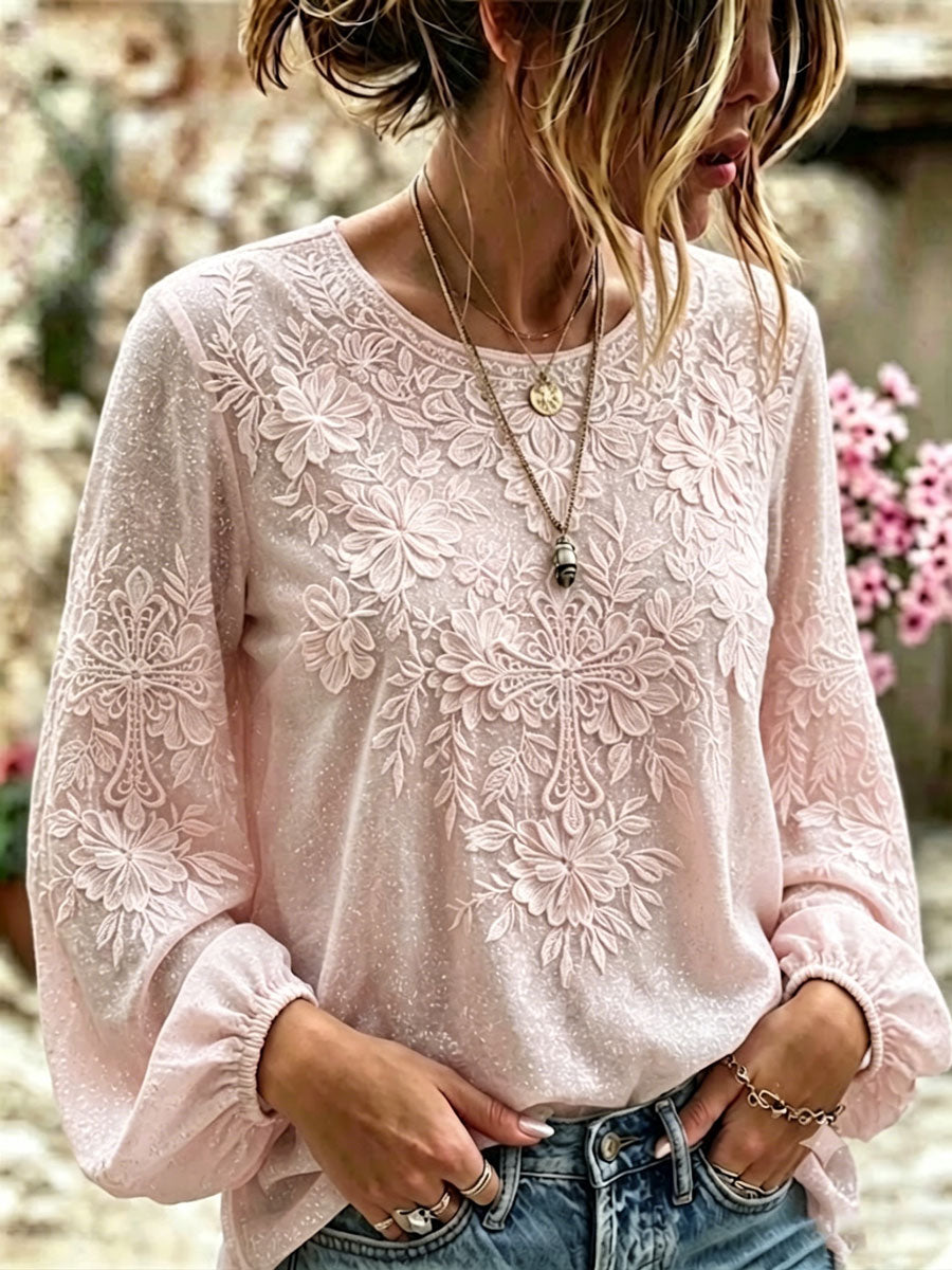 Women'S Floral Faith Printed Casual Cotton And Linen Faith Top