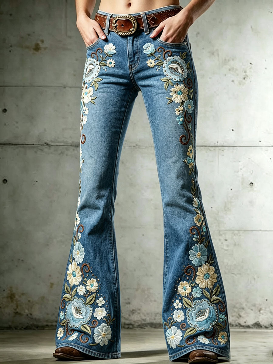 Ladies' Western Style Daily Casual Denim Pants