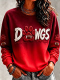 Women'S Retro Football Round Neck Sports Shirt