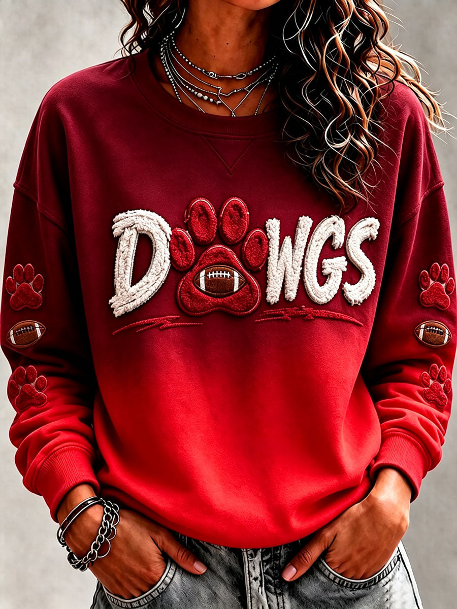 Women'S Retro Football Round Neck Sports Shirt