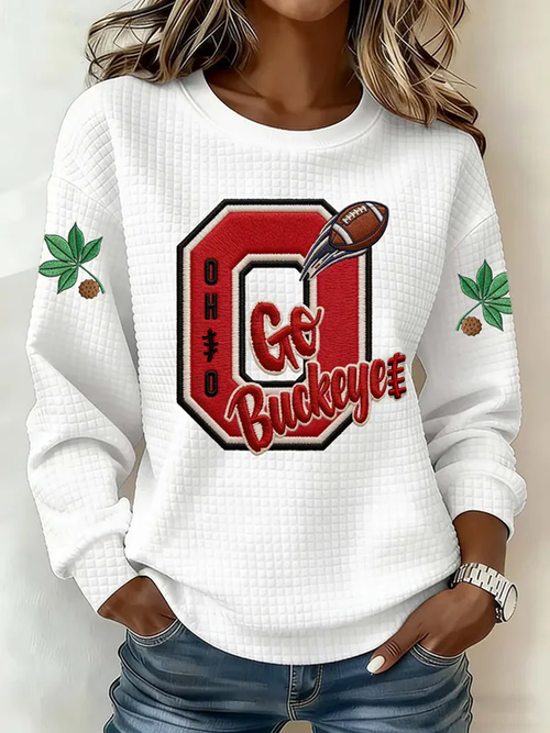 Ladies' Football Fan Casual Waffle Hoodie