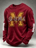 Men'S Football Printed Waffle Sweatshirt