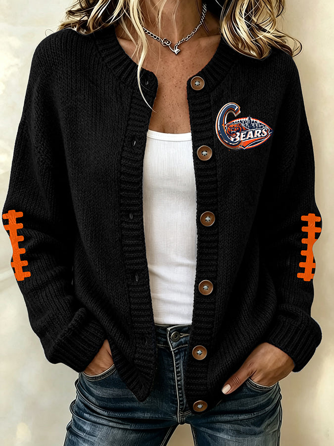 Women'S Football Sports Casual Knitted Jacket