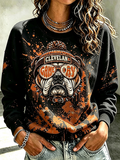 Women's Football Printed Casual Sweatshirt