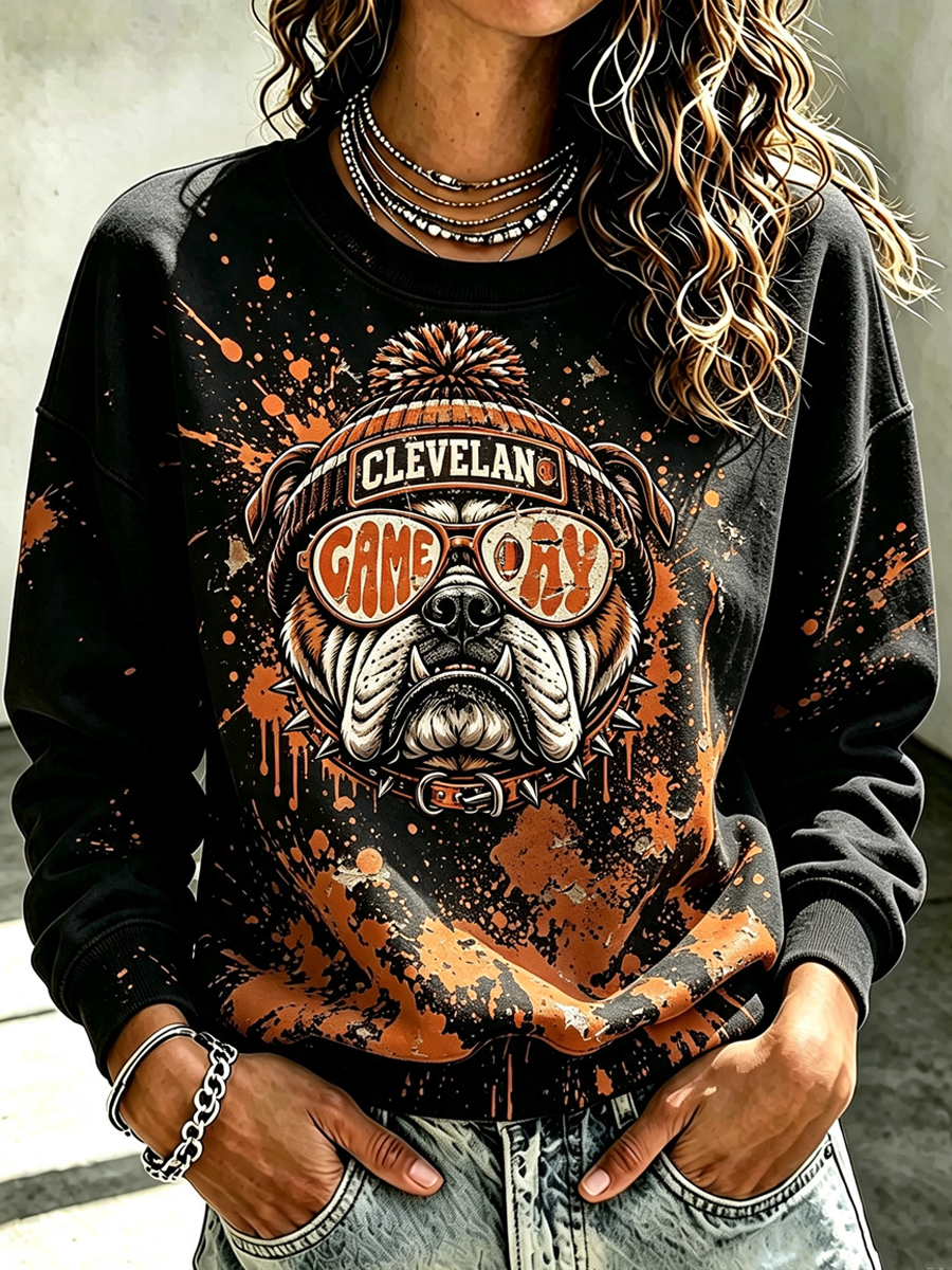 Women's Football Printed Casual Sweatshirt