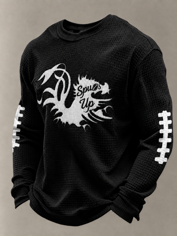 Men'S  Football Print Waffle T-Shirt