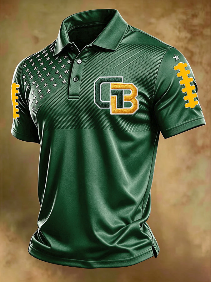 Men'S Football Printed Polo Shirt