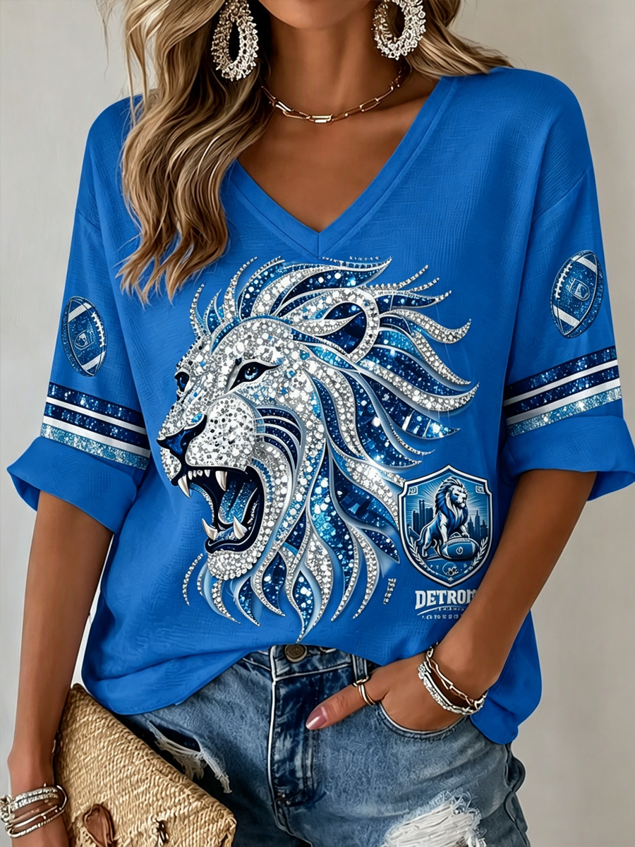 Women'S Football Print Waffle Top