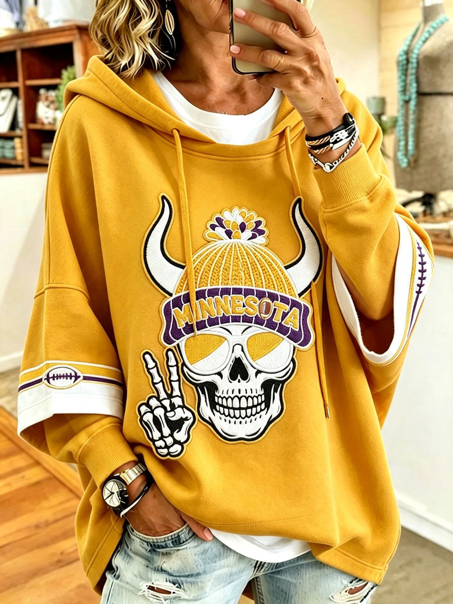 Women'S Vintage Football Print Hoodie