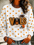 Women'S Retro Football Round Neck Sports Shirt