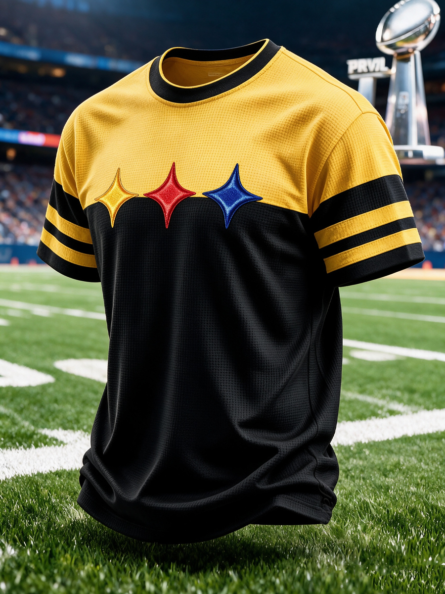 Men'S Football Print Waffle T-Shirt