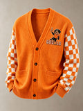 Men's Casual Football Printed Cardigan