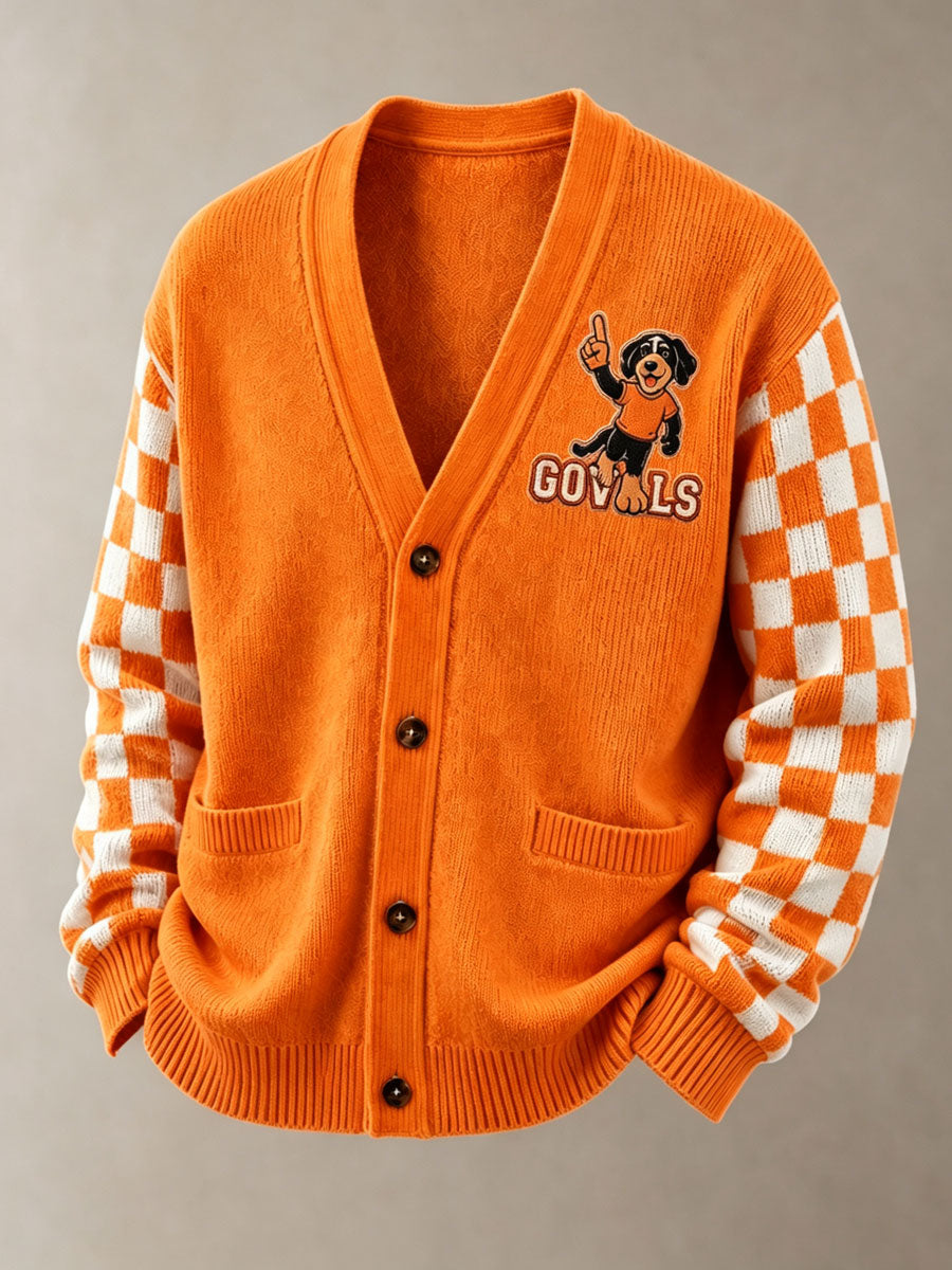 Men's Casual Football Printed Cardigan