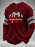 Men'S Football Game Printed Waffle Sweatshirt