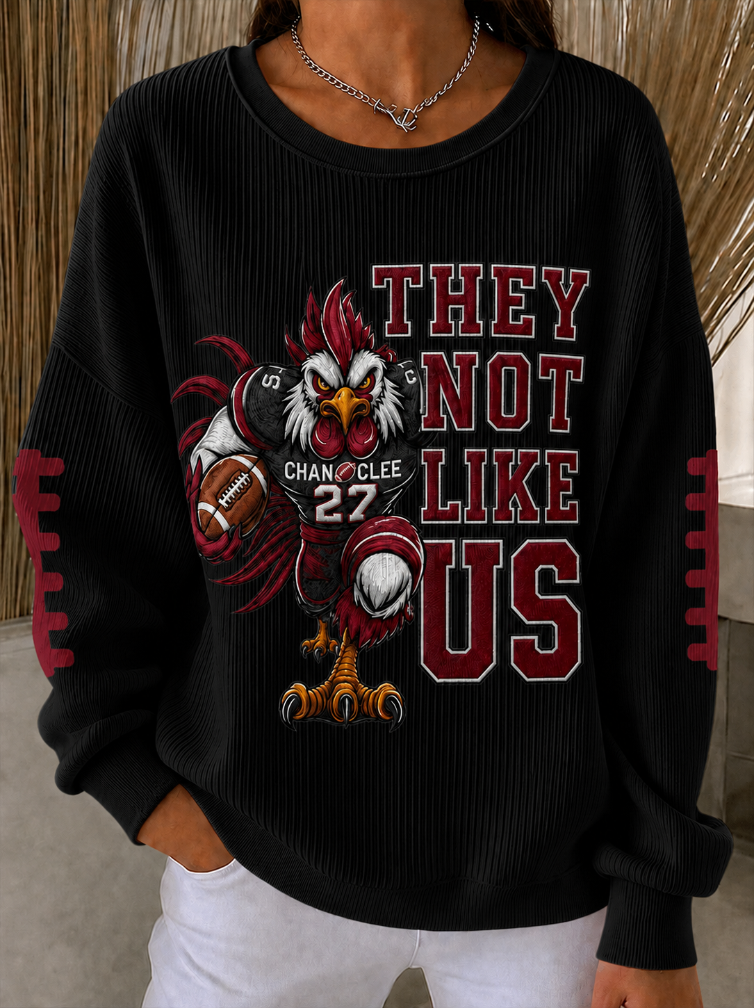 Women'S Football Print Casual Sweatshirt