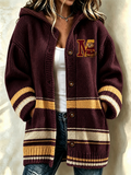 Women's Football Printed Casual Cardigan