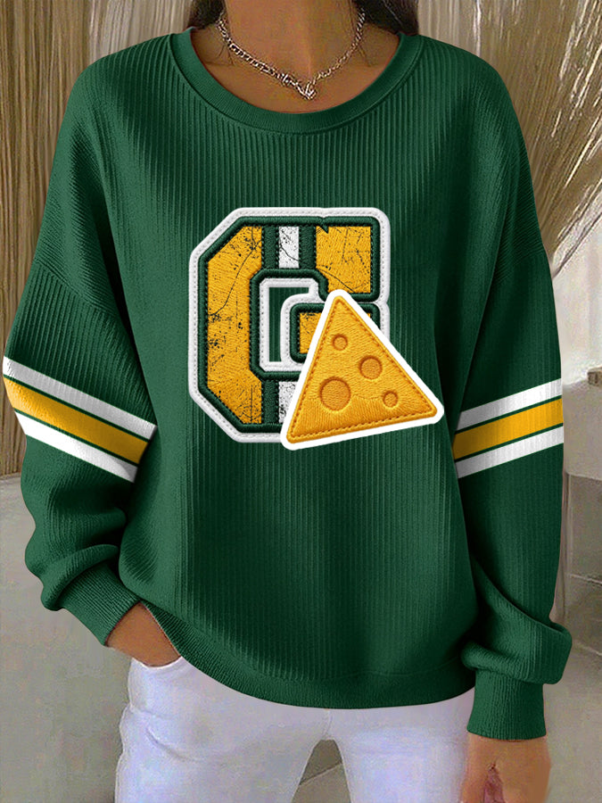 Women'S Football Print Casual Sweatshirt