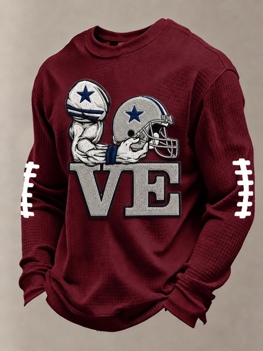 Men'S Football  Printed Waffle T-Shirt