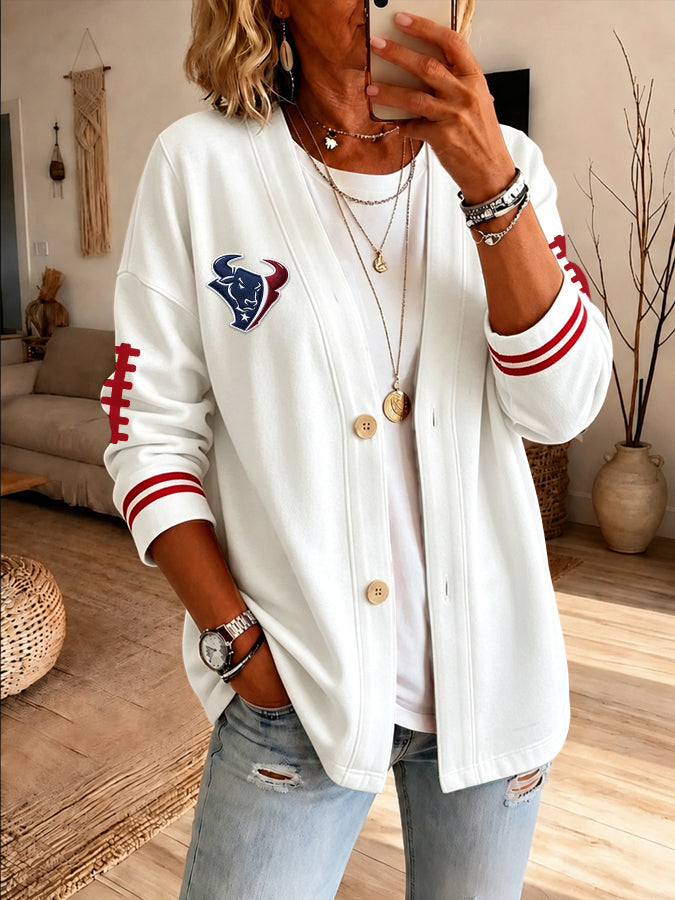 Women'S Football Fan Casual Cardigan Top
