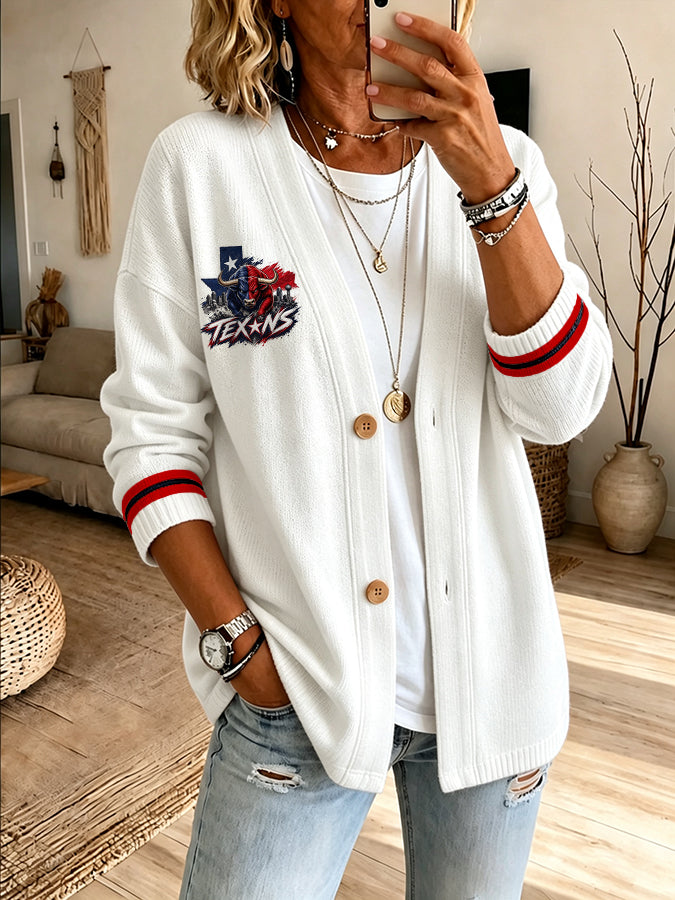 Women'S Football Fan Casual Cardigan Top