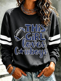 Ladies' Rugby Printed Round Neck T-Shirt