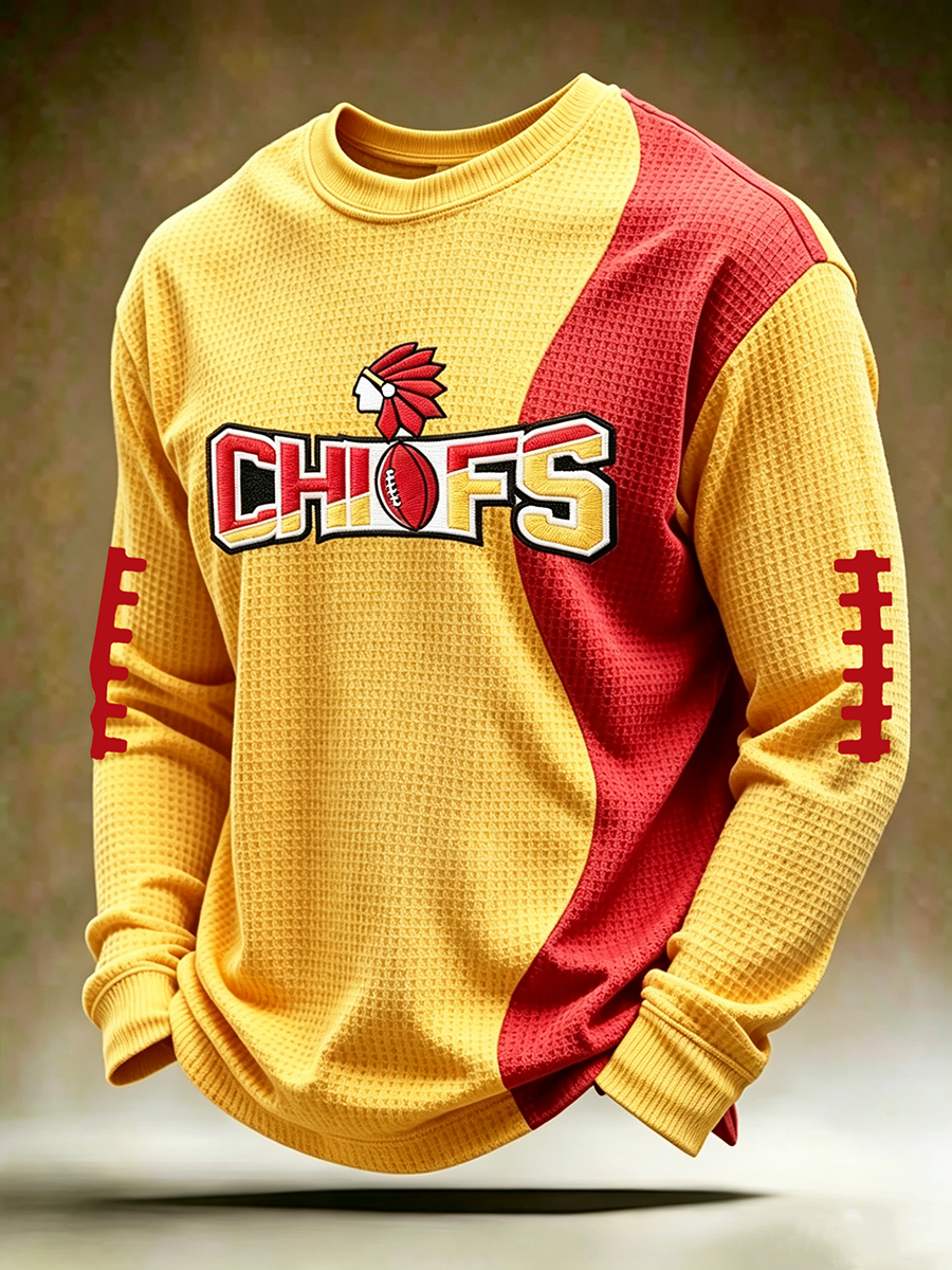 Men'S Football Printed Waffle T-Shirt