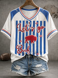 Women's Football Bulls Bills Lover Go Good Printed T-shirt