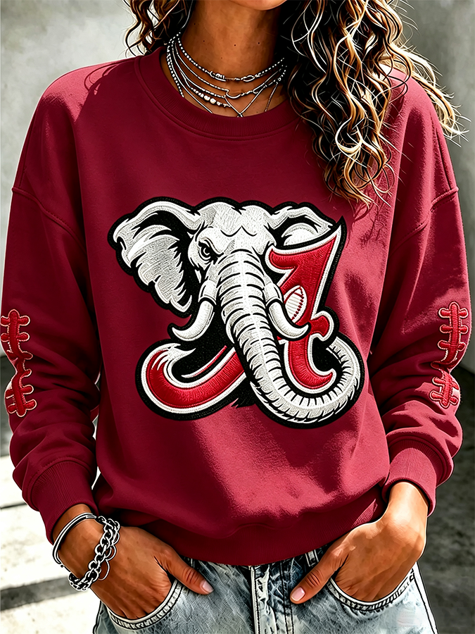 Ladies' Rugby Printed Round Neck T-Shirt