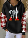 Women'S Football Print Hooded Sweatshirt