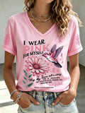 Women'S I Wear Pink For Myself Print Short-Sleeve T-Shirt