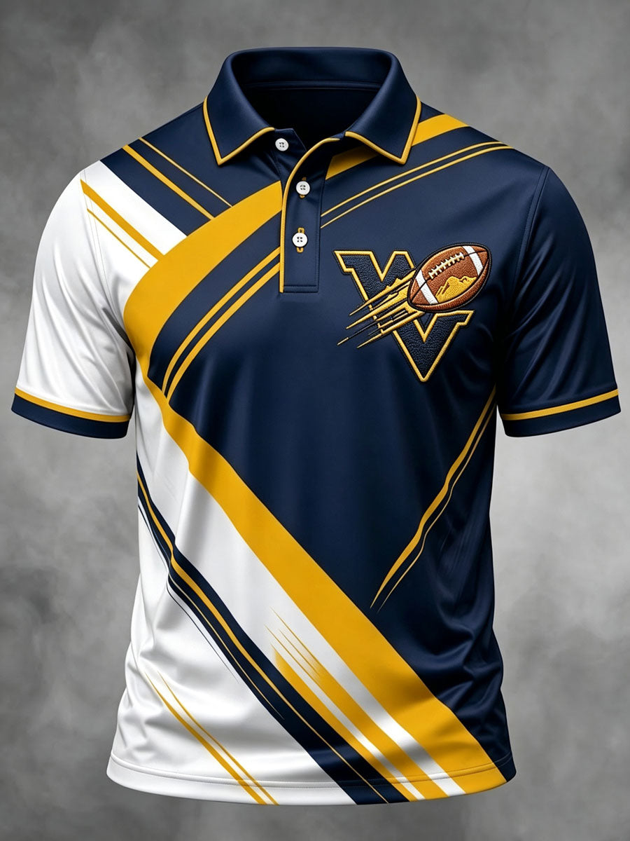 Men'S Football Printed Polo Shirt