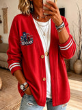 Women'S Football Fan Casual Cardigan Top