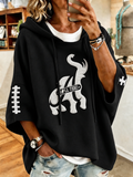 Women'S Retro Rugby Printed Hoodie