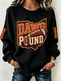 Women'S Football Print Checkered Sweatshirt