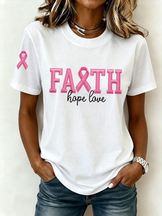 Women's Breast Cancer Awareness Pink Ribbon T-shirt
