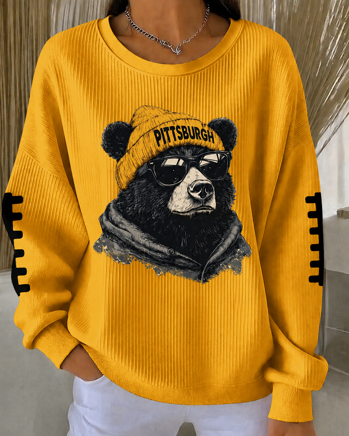 Women'S Football Print Casual Sweatshirt