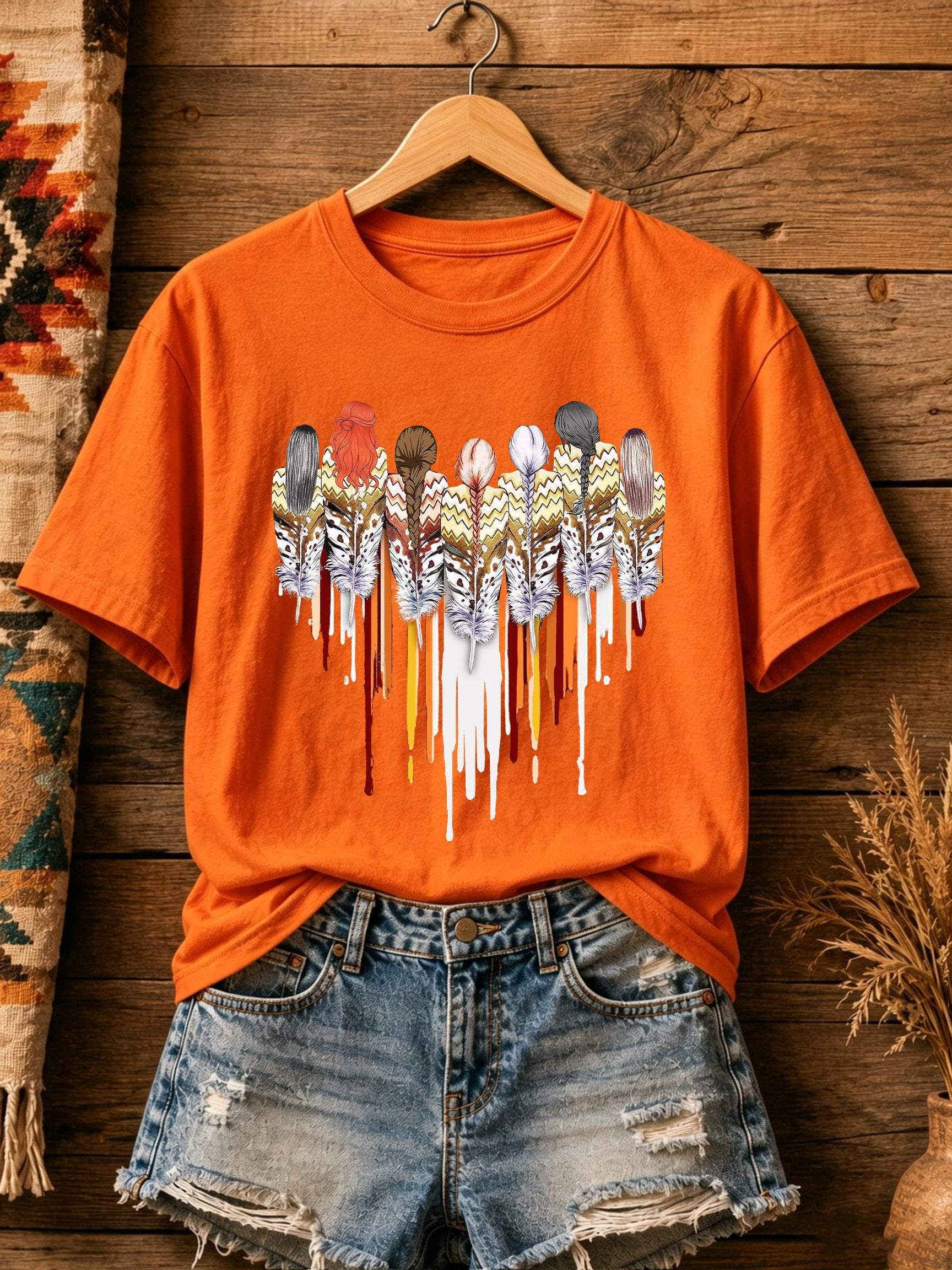 ❤️Buy 3 Get 20% Off❤️Women's Orange Shirt Day Print Casual T-shirt