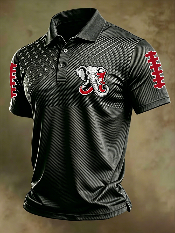 Men'S Retro Rugby Collar Polo T-Shirt