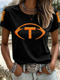 Women'S Retro Football Printed T-Shirt