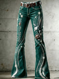 Women's Football Printed Denim Pants