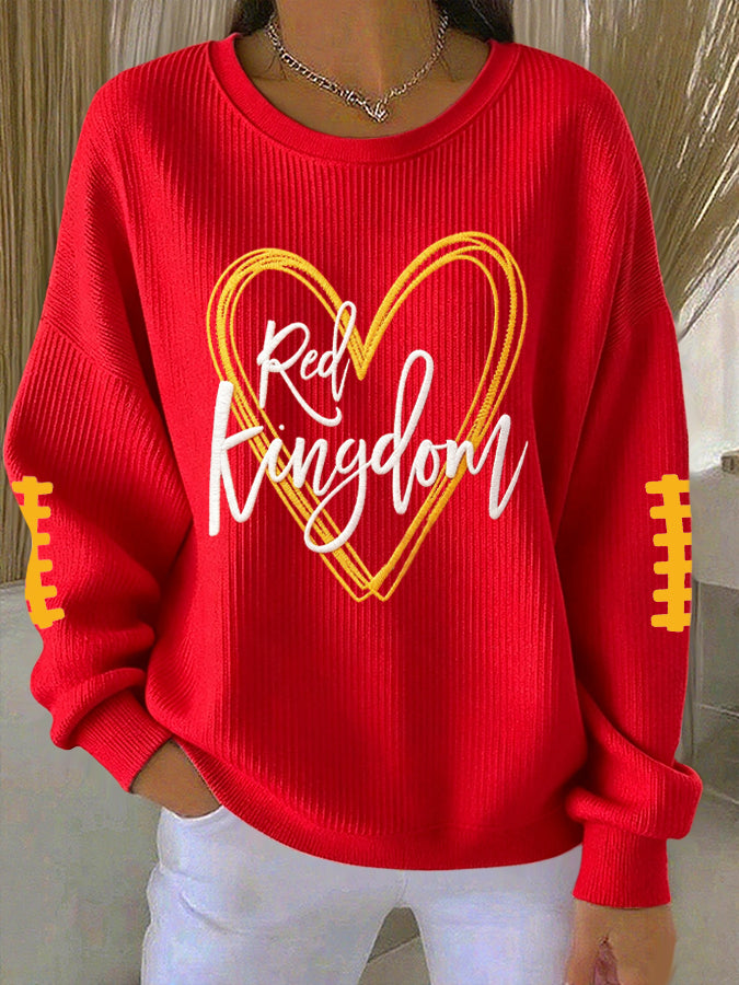 Women'S Football Print Casual Sweatshirt