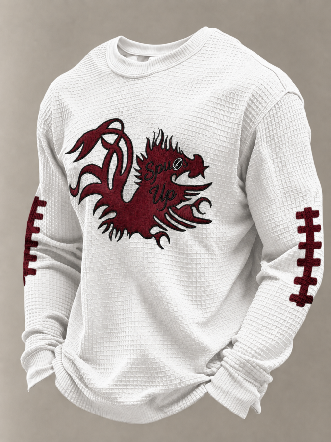 Men'S  Football Print Waffle T-Shirt