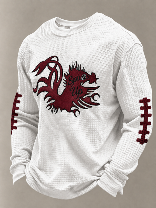 Men'S  Football Print Waffle T-Shirt